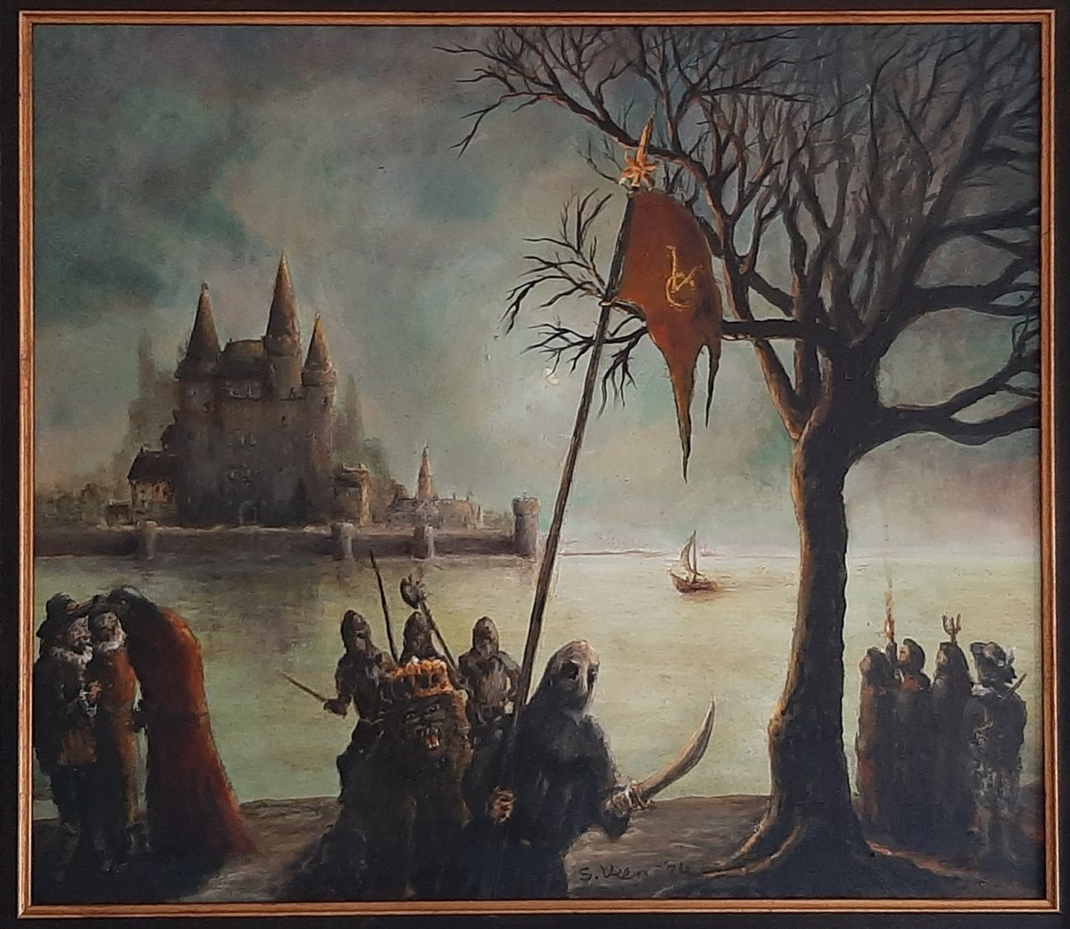 De Vorst en het Volk — Olieverf op paneel, 60,5 x 53 cm