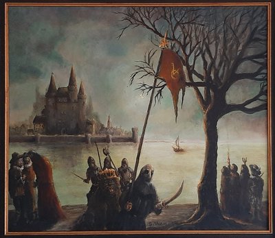 De Vorst en het Volk — Olieverf op paneel, 60,5 x 53 cm