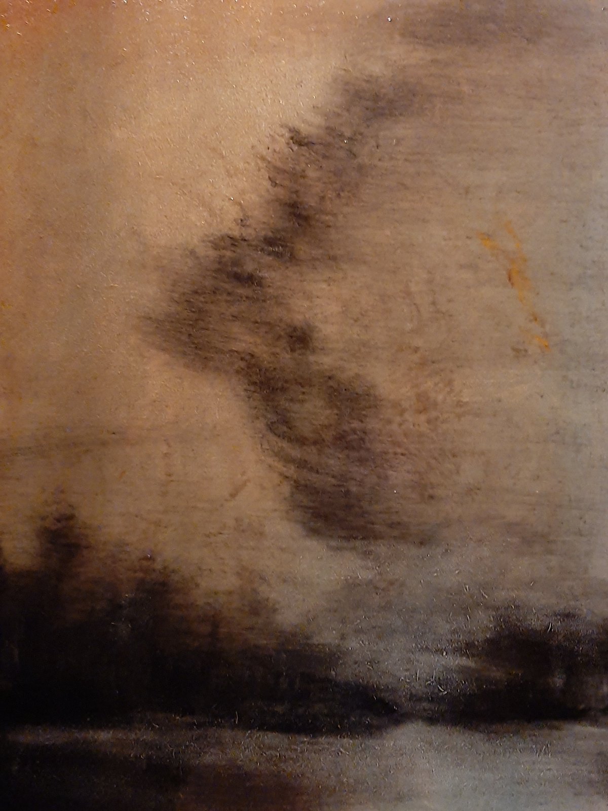 De zwerm — Olieverf op paneel, 35 x 25 cm