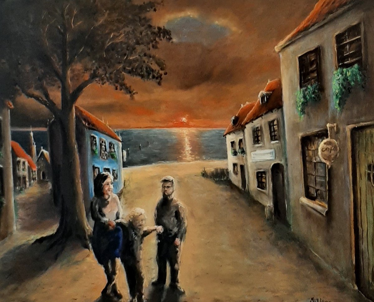 Een Jeugdherinnering — Olieverf op paneel, 60 x 50 cm