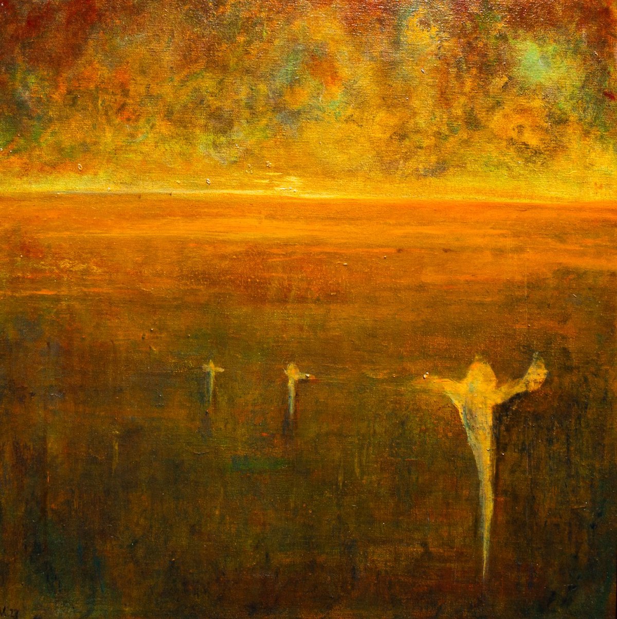 Gestas Iuxta Christus — Olieverf op doek, 75 x 75 cm