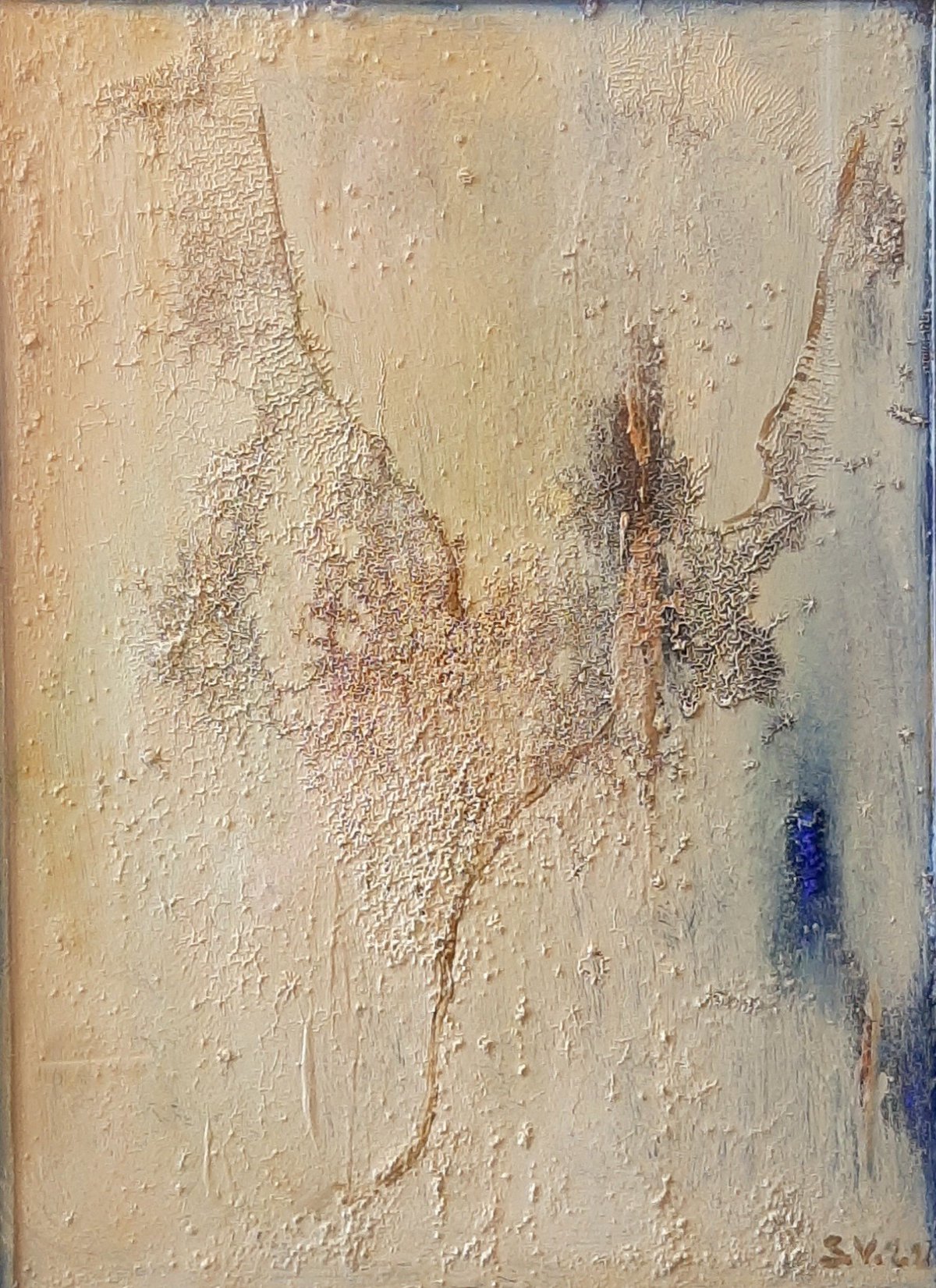In afwachting van het oordeel — Olieverf, acryl op hardboard, 50 x 40 cm