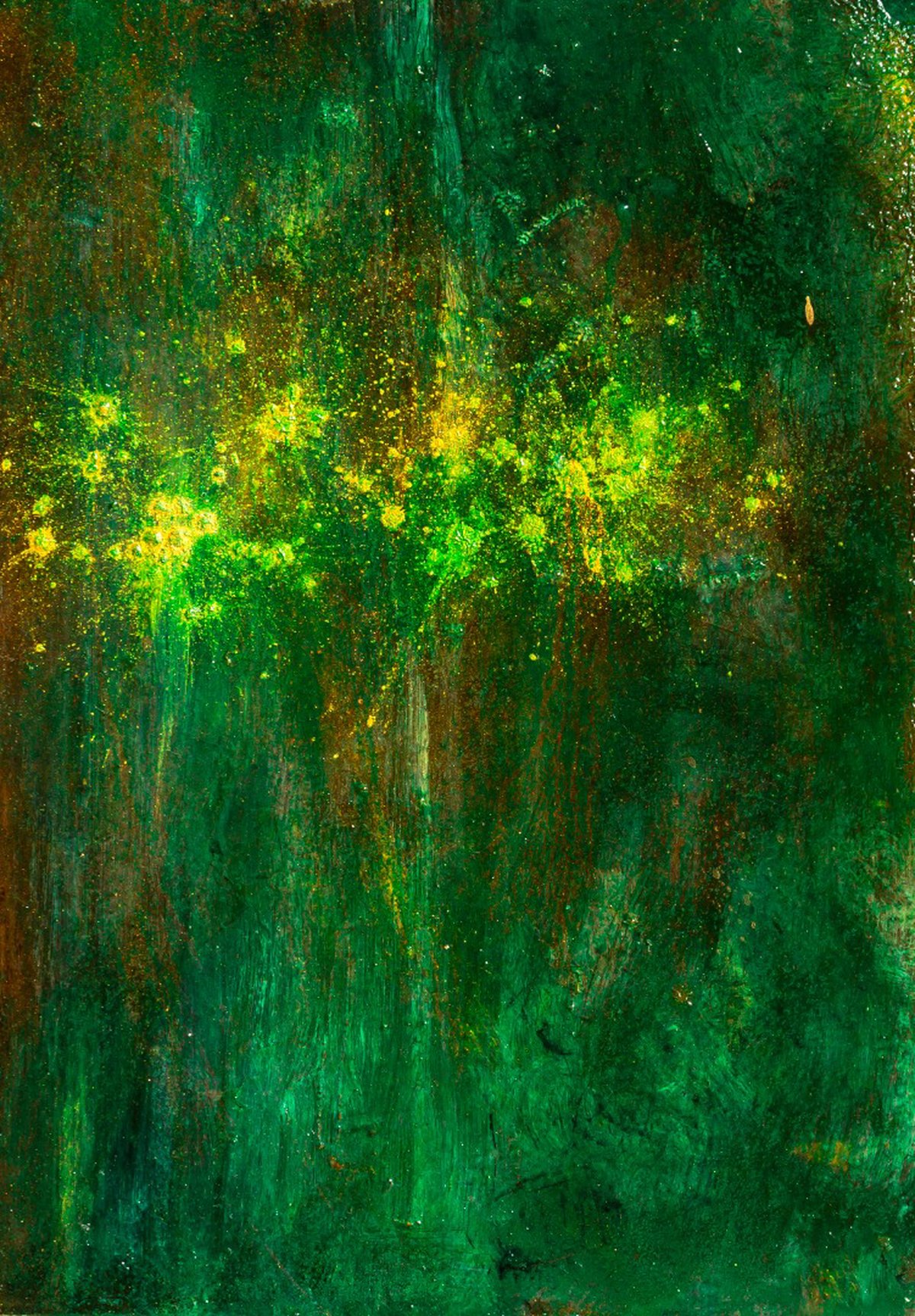 Missie Volbracht — Olieverf, pigment, poeder op paneel, 35,5 x 25,5 cm