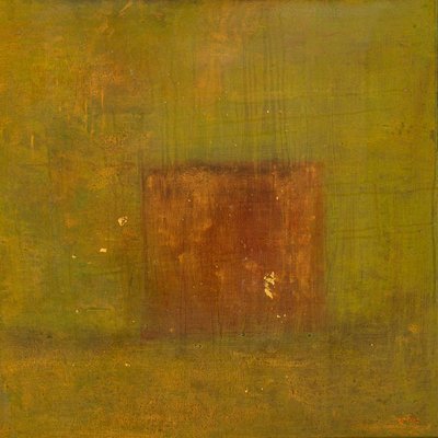 Raamwerk — Olieverf, bladgoud op doek, 60 x 60 cm