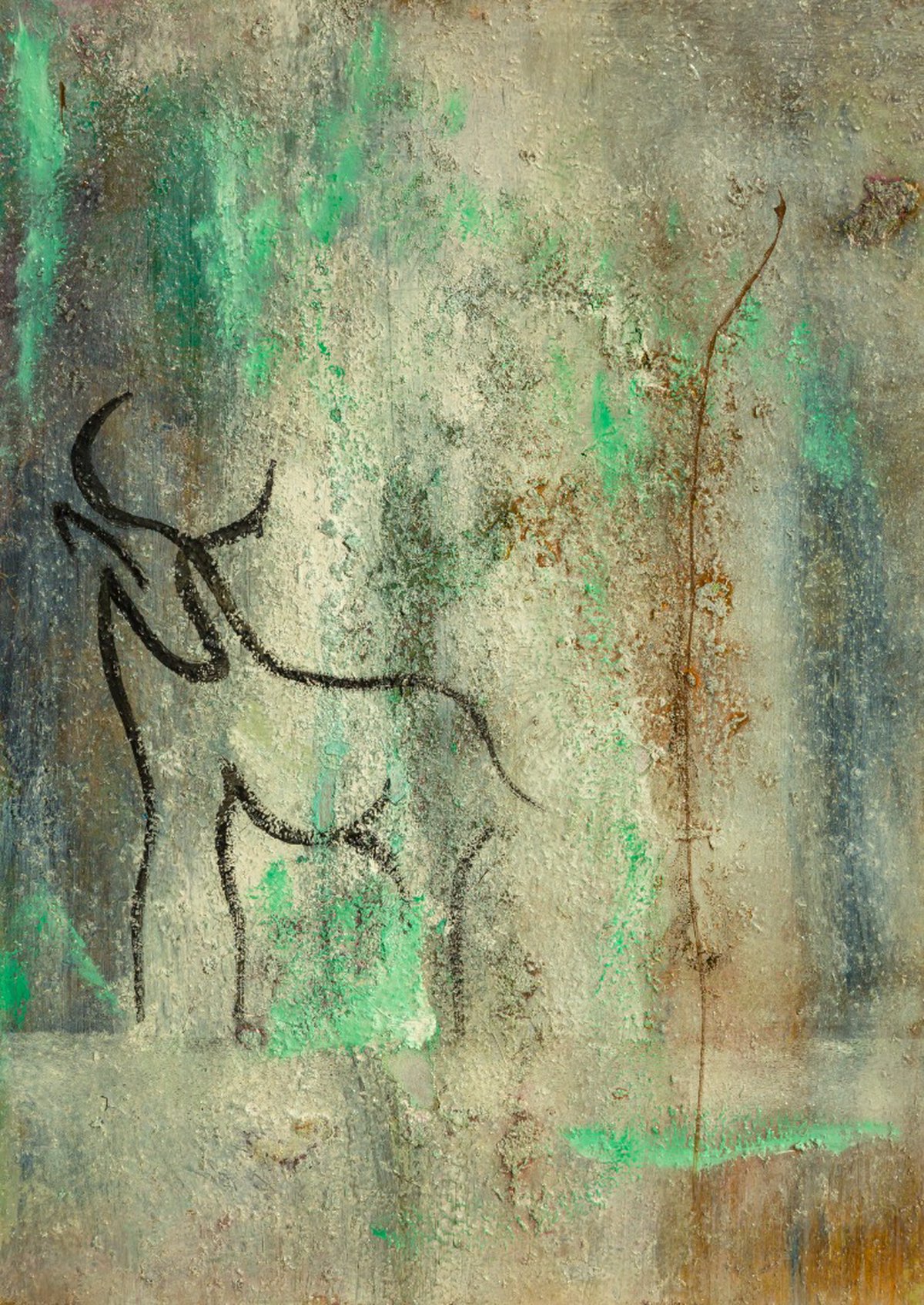 Toro — Olieverf, hout, pigment op paneel, 60 x 42,5 cm